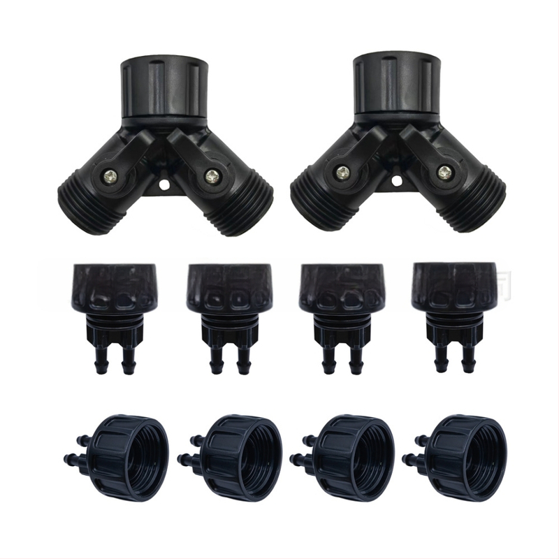 PE водопроводен тръбен конектор — тройник, редуциращ тройник и ъгъл, материал PE/POM, заключваща гайка, за домашна градина и обществени зелени площи