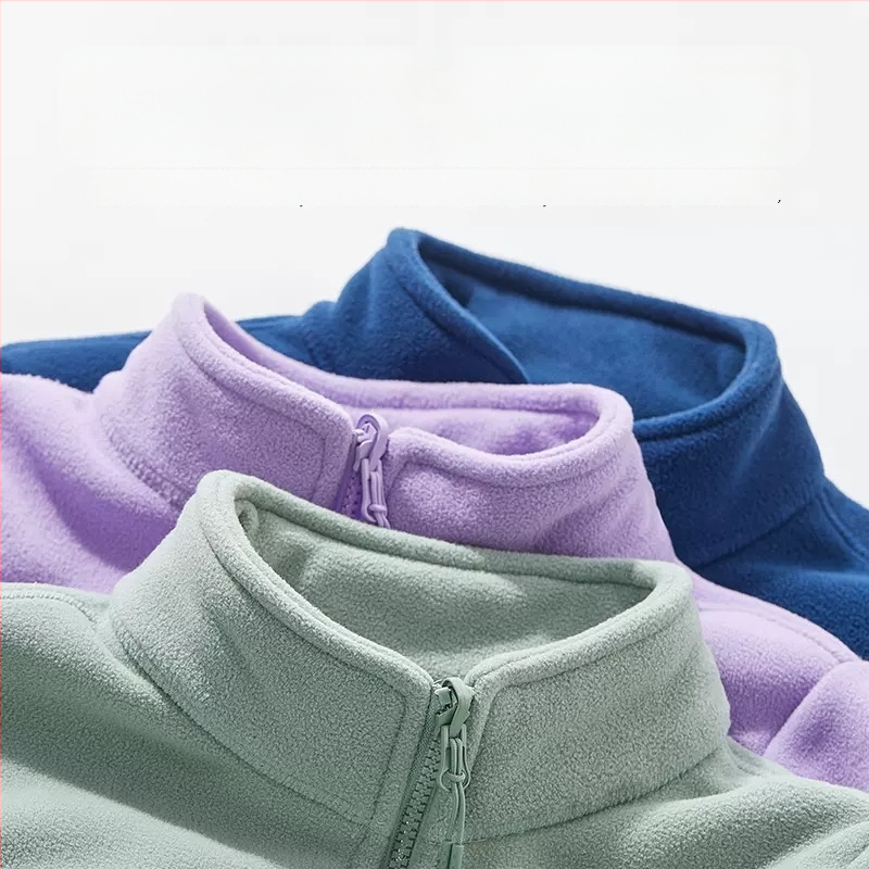 Unisex polár fleece kardigán dzseki báránygyapjú bélésével – meleg őszi-téli viselet