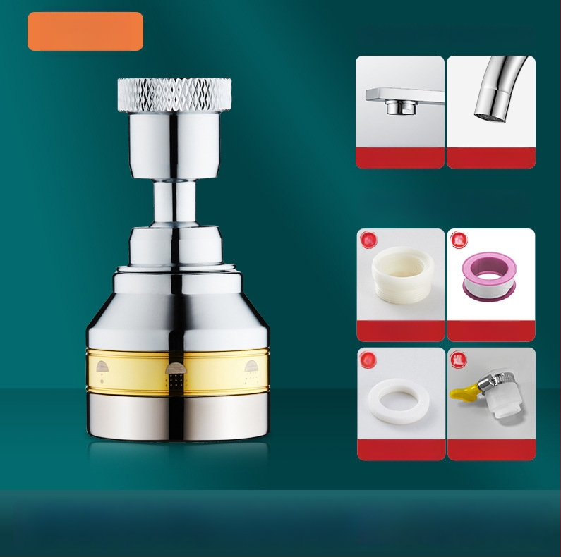 Predĺženie kuchynskej batérie s univerzálnym konvertorom, 304 nerezová oceľ, elektroplátované, ručné inštalácie, model Semi-Copper