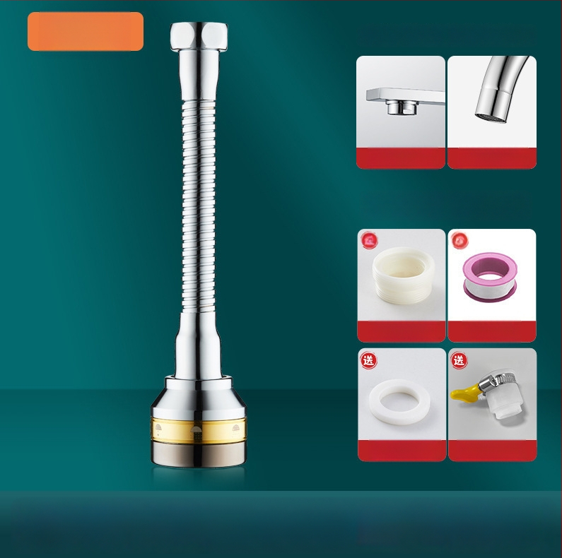 Predĺženie kuchynskej batérie s univerzálnym konvertorom, 304 nerezová oceľ, elektroplátované, ručné inštalácie, model Semi-Copper