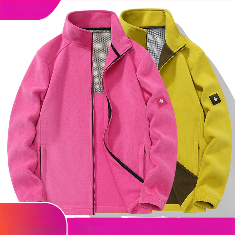 Polár fleece kardigán - polár anyag, uniszex, kapucni nélküli, bélés nélküli, egyszínű, melegen tart, túrázáshoz és kempingezéshez