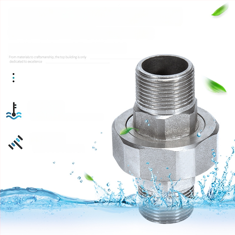 Závitový spoj s dvojitým vonkajším závitom, vnútorné a vonkajšie závity, 1 palec, vodný delič
