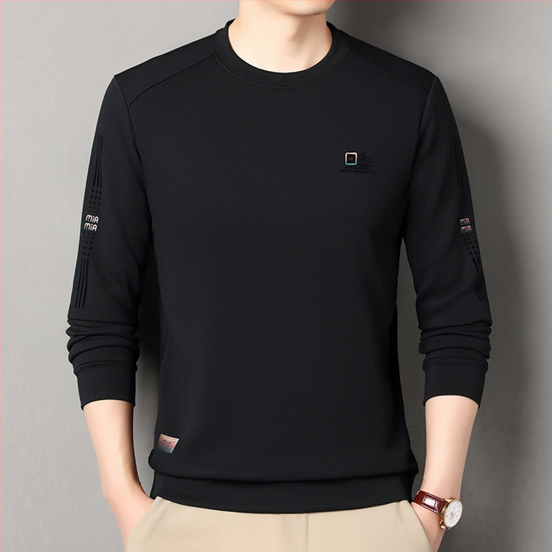 Jacquardový bavlneno-zmesový pulóver, voľný strih, okrúhly výstrih, dlhé rukávy, na jar a jeseň