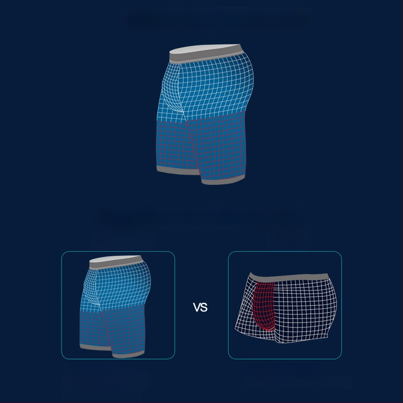 Férfi sportos boxer briefs hosszú lábbal, dörzsálló, gyorsan száradó, 90–95% viszkóz