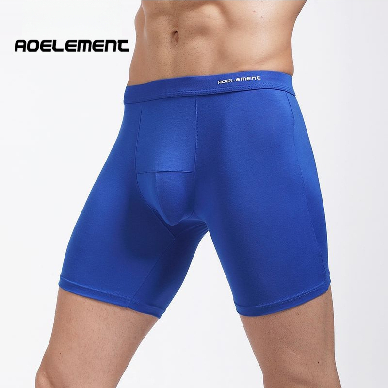 Férfi sportos boxer briefs hosszú lábbal, dörzsálló, gyorsan száradó, 90–95% viszkóz