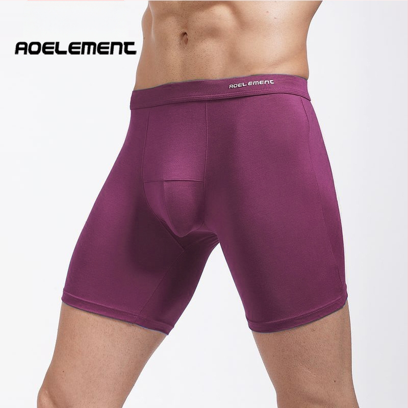 Férfi sportos boxer briefs hosszú lábbal, dörzsálló, gyorsan száradó, 90–95% viszkóz