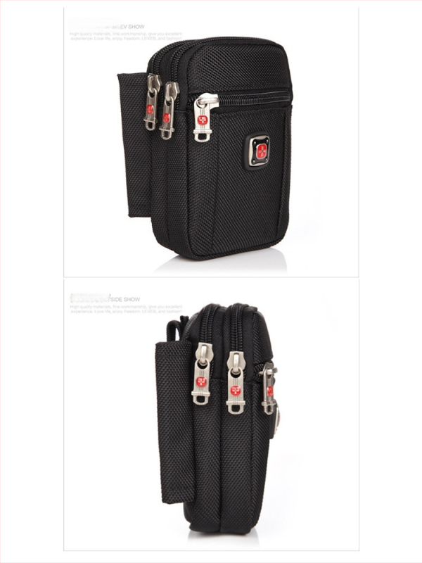 Férfi Oxford anyagú telefon táska cipzárral, függőleges négyszögletes formájú, utcai stílus