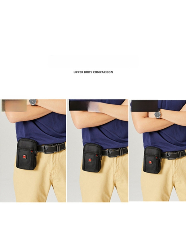 Férfi Oxford anyagú telefon táska cipzárral, függőleges négyszögletes formájú, utcai stílus