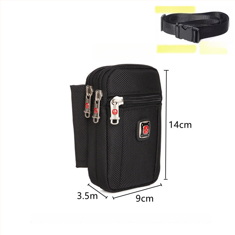 Férfi Oxford anyagú telefon táska cipzárral, függőleges négyszögletes formájú, utcai stílus