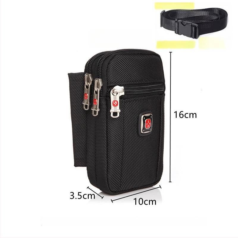 Férfi Oxford anyagú telefon táska cipzárral, függőleges négyszögletes formájú, utcai stílus