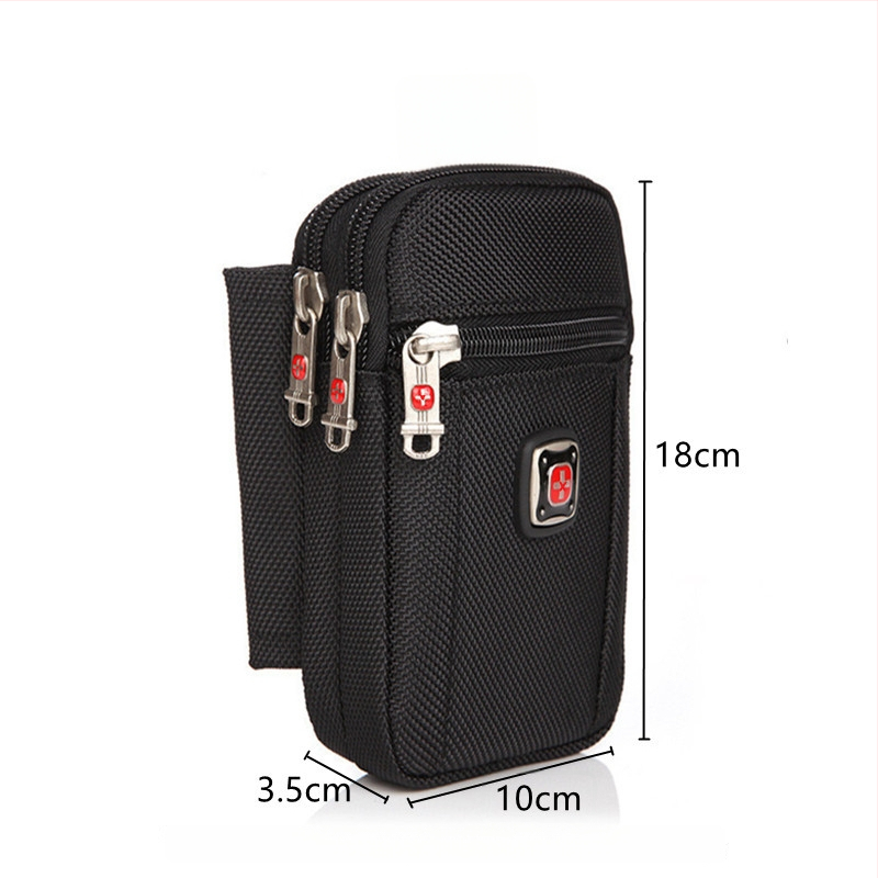 Férfi Oxford anyagú telefon táska cipzárral, függőleges négyszögletes formájú, utcai stílus