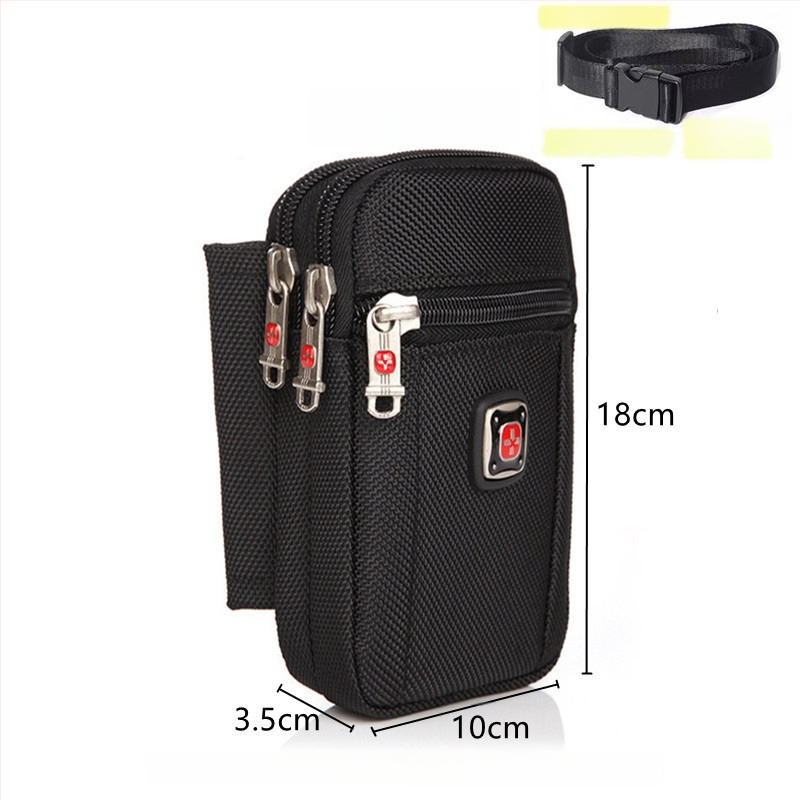 Férfi Oxford anyagú telefon táska cipzárral, függőleges négyszögletes formájú, utcai stílus