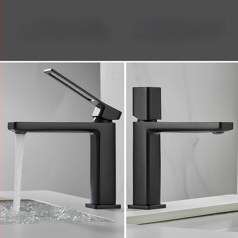 Meďový miešací kohútik na umývadlo, namontovaný na doske, keramická kartušová vložka, jednoručný, 0-99°C, 0,8 MPa