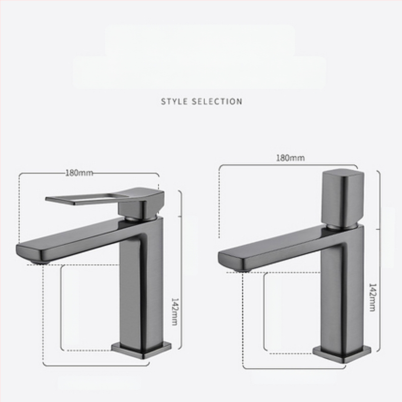 Meďový miešací kohútik na umývadlo, namontovaný na doske, keramická kartušová vložka, jednoručný, 0-99°C, 0,8 MPa