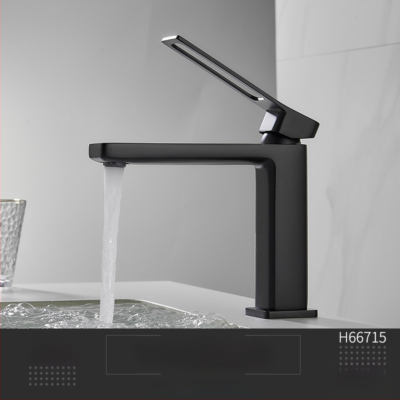 Meďový miešací kohútik na umývadlo, namontovaný na doske, keramická kartušová vložka, jednoručný, 0-99°C, 0,8 MPa