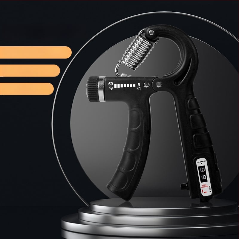 Állítható gumírozott fogás-erősítő, hordozható, ellenállás 5–60 kg, PP+TPE