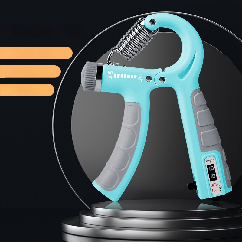 Állítható gumírozott fogás-erősítő, hordozható, ellenállás 5–60 kg, PP+TPE