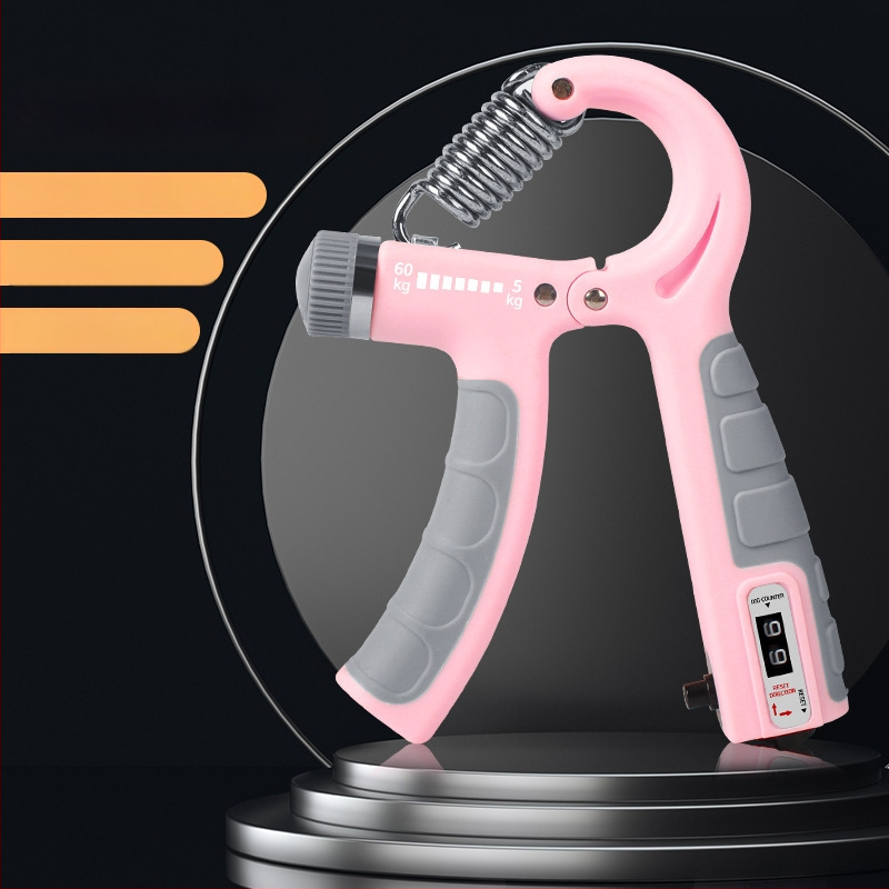 Állítható gumírozott fogás-erősítő, hordozható, ellenállás 5–60 kg, PP+TPE