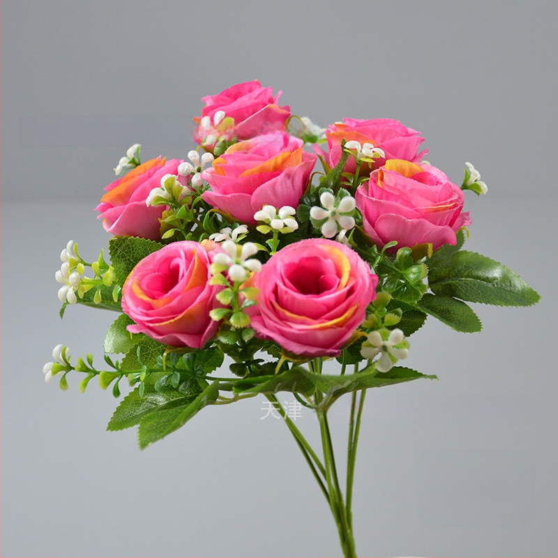 Yu Chen selyem rózsa csokor — mesterséges rózsák, stilizált szárak injekciós öntéssel