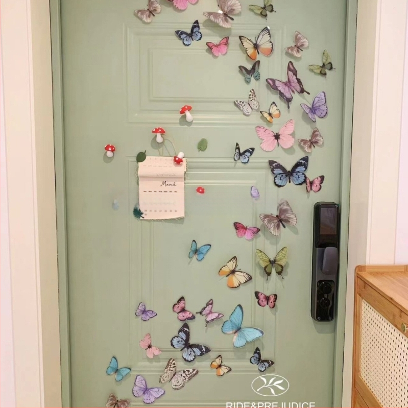 3D pillangó falimatrica – PVC anyag, egy darab, háromdimenziós dizájn, alkalmas nappalira, bejáratra és kereskedelmi terekre