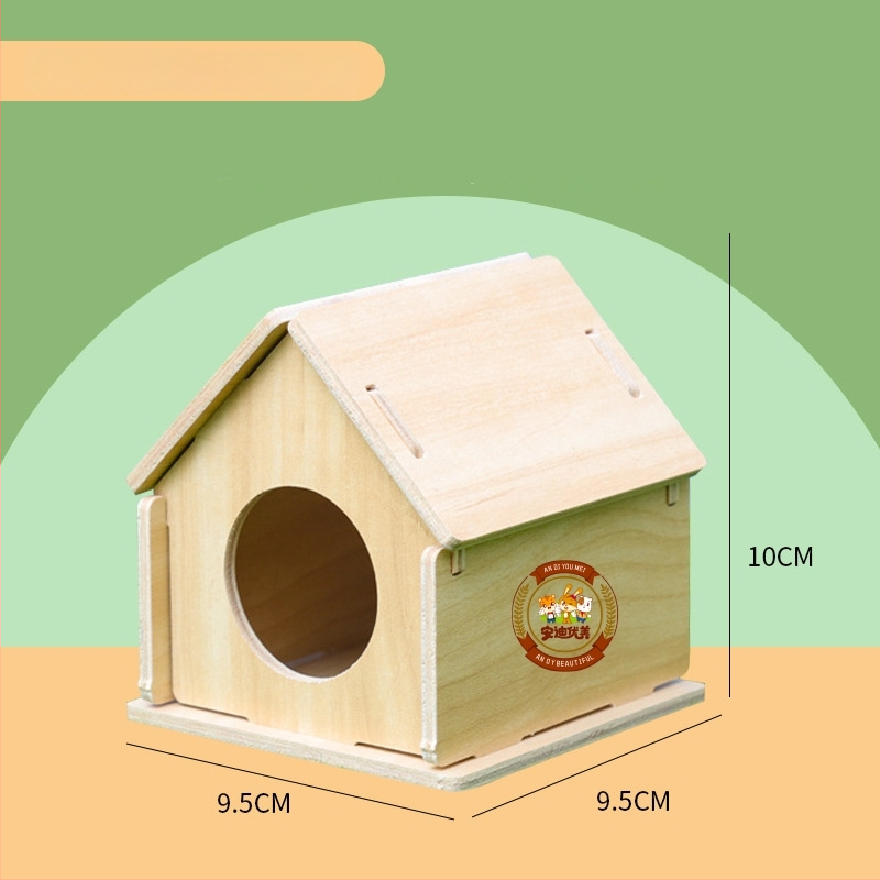 Hamster nest – okrúhly drevený úkryt, vodotesný, kreslený štýl (Materiál: Silk flower; Tvar: Okrúhly; Funkcia: Vodotesný; Štýl: Kreslený; Aplikačné objekty: Hamster)