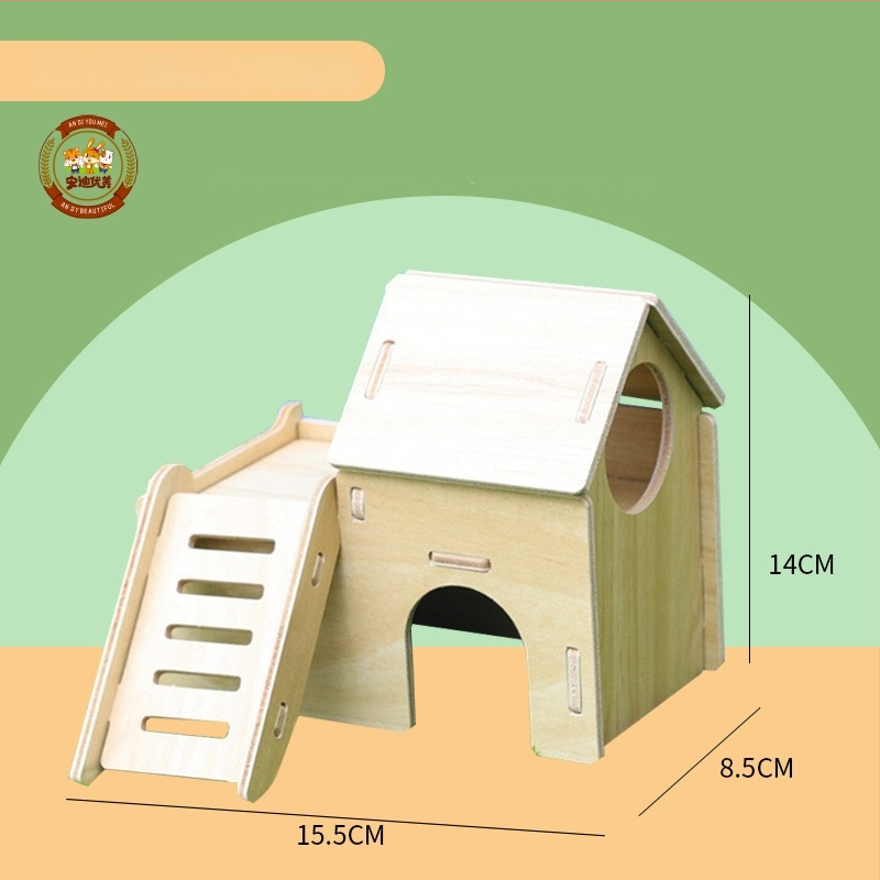 Hamster nest – okrúhly drevený úkryt, vodotesný, kreslený štýl (Materiál: Silk flower; Tvar: Okrúhly; Funkcia: Vodotesný; Štýl: Kreslený; Aplikačné objekty: Hamster)