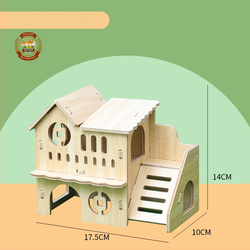 Hamster nest – okrúhly drevený úkryt, vodotesný, kreslený štýl (Materiál: Silk flower; Tvar: Okrúhly; Funkcia: Vodotesný; Štýl: Kreslený; Aplikačné objekty: Hamster)