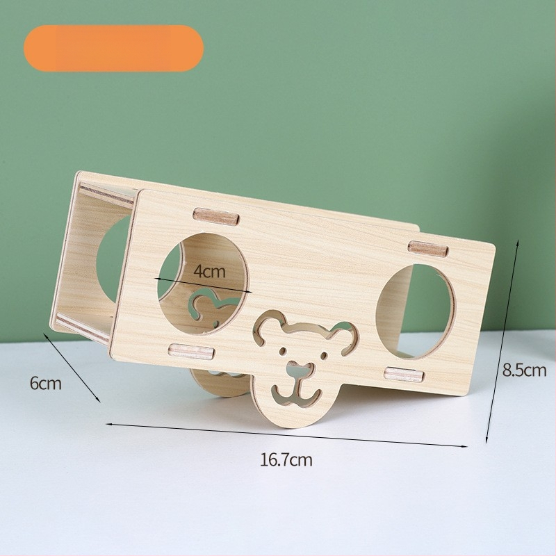 Hamster nest – okrúhly drevený úkryt, vodotesný, kreslený štýl (Materiál: Silk flower; Tvar: Okrúhly; Funkcia: Vodotesný; Štýl: Kreslený; Aplikačné objekty: Hamster)