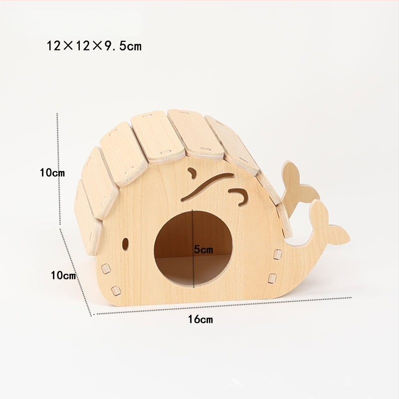 Hamster nest – okrúhly drevený úkryt, vodotesný, kreslený štýl (Materiál: Silk flower; Tvar: Okrúhly; Funkcia: Vodotesný; Štýl: Kreslený; Aplikačné objekty: Hamster)
