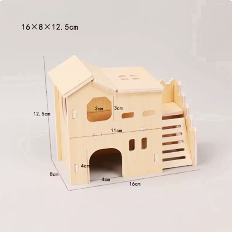 Hamster nest – okrúhly drevený úkryt, vodotesný, kreslený štýl (Materiál: Silk flower; Tvar: Okrúhly; Funkcia: Vodotesný; Štýl: Kreslený; Aplikačné objekty: Hamster)