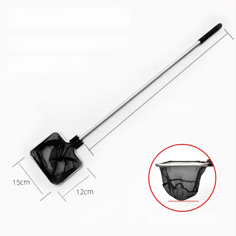 Akváriumi teleszkópos háló alumínium ötvözet rúd és poliészter hálóval, 500 g, akváriumi felszerelés