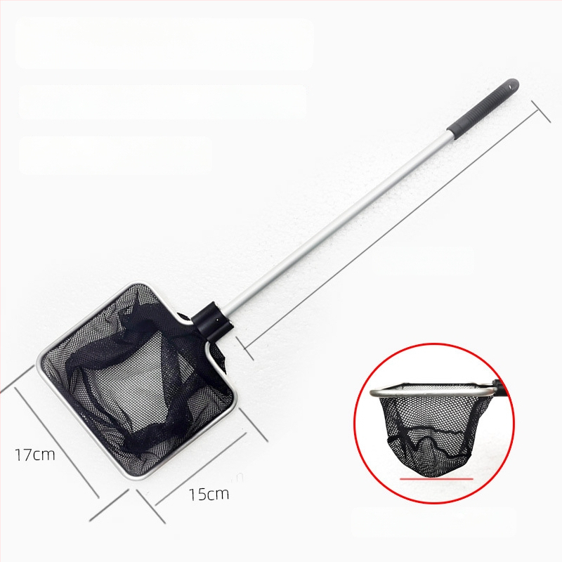 Akváriumi teleszkópos háló alumínium ötvözet rúd és poliészter hálóval, 500 g, akváriumi felszerelés