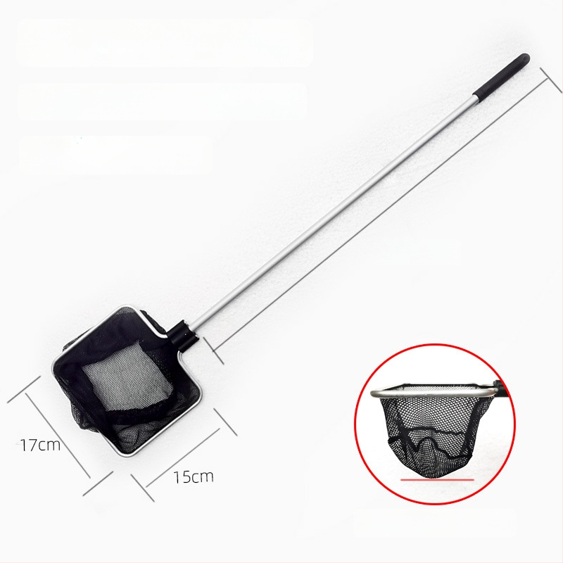 Akváriumi teleszkópos háló alumínium ötvözet rúd és poliészter hálóval, 500 g, akváriumi felszerelés