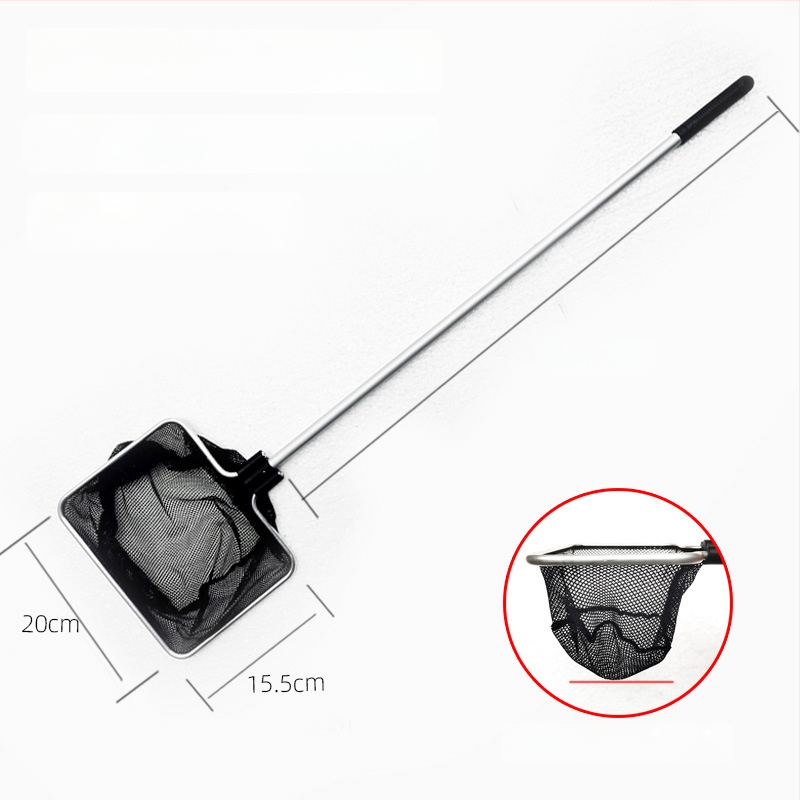 Akváriumi teleszkópos háló alumínium ötvözet rúd és poliészter hálóval, 500 g, akváriumi felszerelés