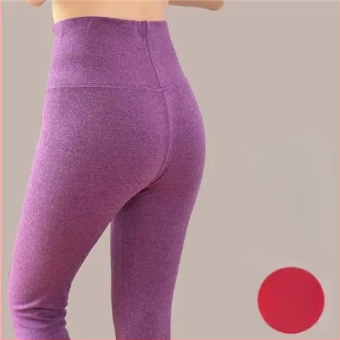 Pantaloni lungi din velur dublu pentru încălzire, talie înaltă, 90-95% poliester