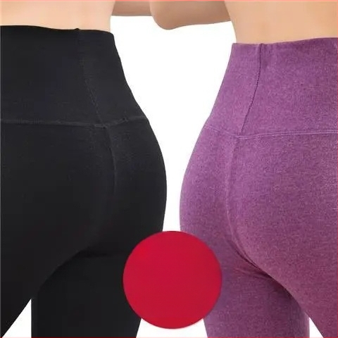 Pantaloni lungi din velur dublu pentru încălzire, talie înaltă, 90-95% poliester