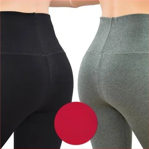 Pantaloni lungi din velur dublu pentru încălzire, talie înaltă, 90-95% poliester