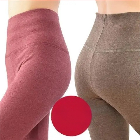 Pantaloni lungi din velur dublu pentru încălzire, talie înaltă, 90-95% poliester