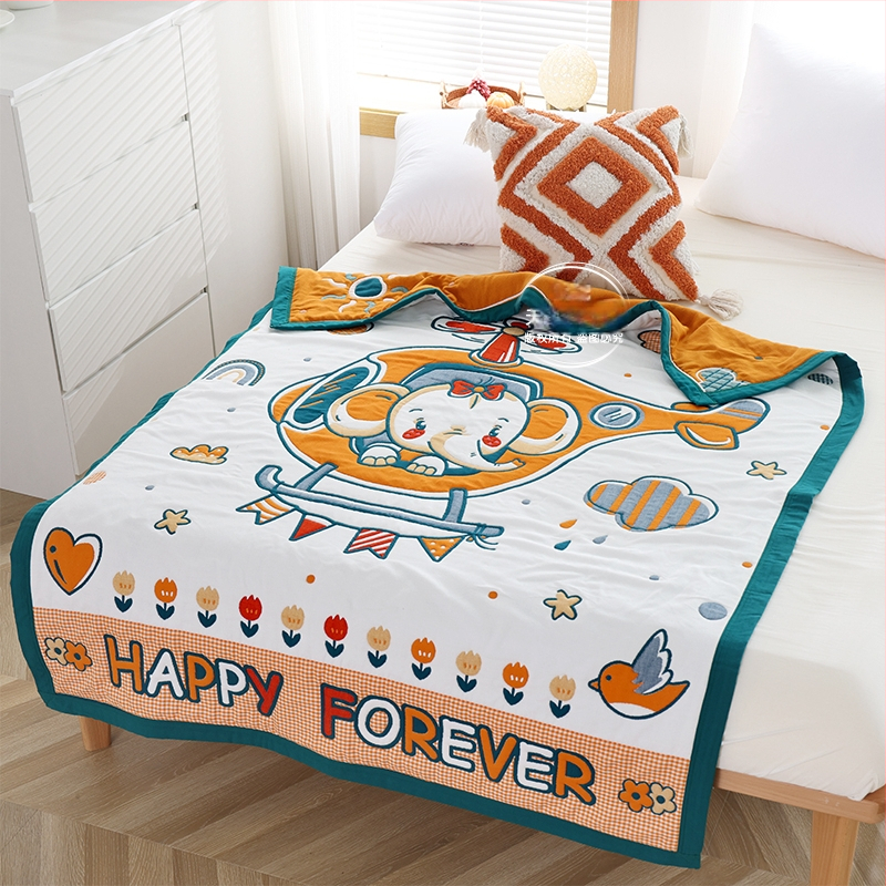 Baba takaró – tízrétegű gyapot géz, 50% pamut, 50% poliészter, egész évben alkalmas, egyszerű és modern stílus