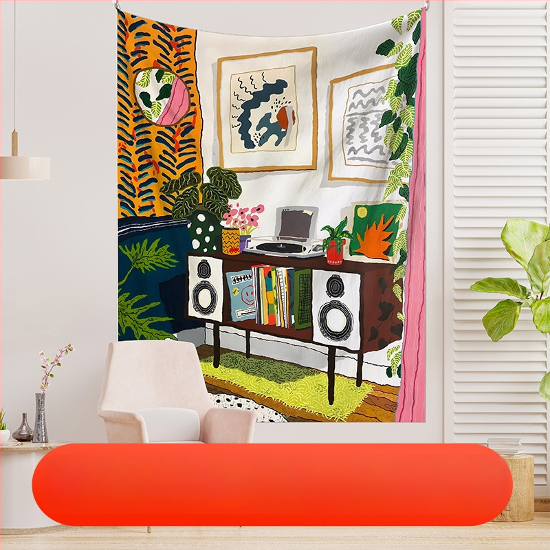 Λινό ταπισερί σε μοντέρνο μινιμαλιστικό στυλ, ψηφιακή εκτύπωση μεταφοράς θερμότητας, ορθογώνιο, προσαρμόσιμο για σαλόνι και υπνοδωμάτιο