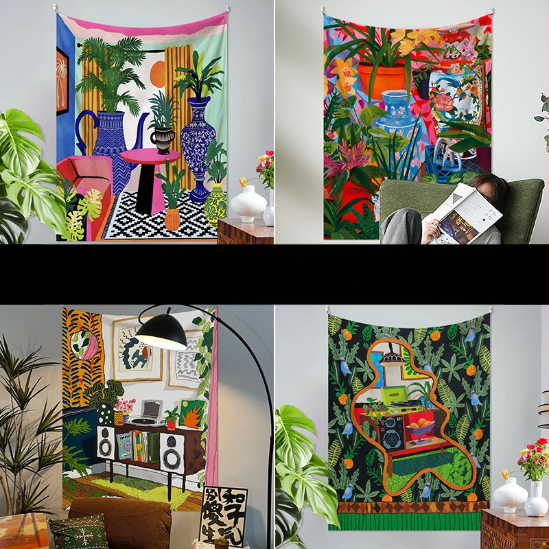 Λινό ταπισερί σε μοντέρνο μινιμαλιστικό στυλ, ψηφιακή εκτύπωση μεταφοράς θερμότητας, ορθογώνιο, προσαρμόσιμο για σαλόνι και υπνοδωμάτιο