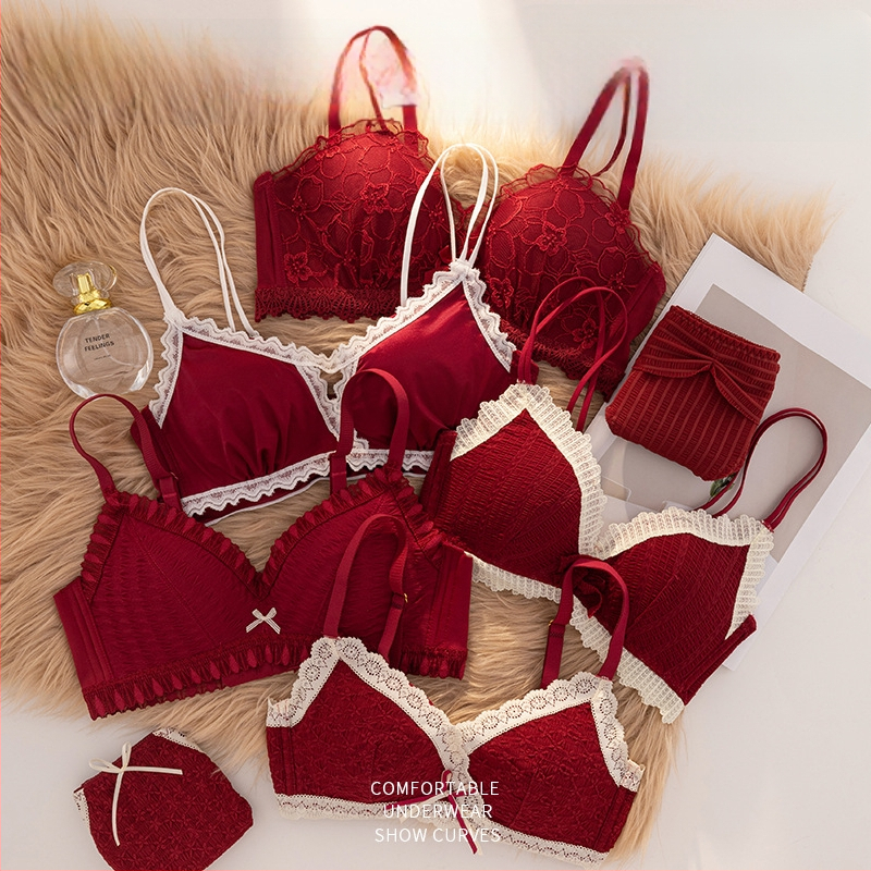 Set de sutiene pentru femei cu cupă 3/4, cupe modelate cu partea superioară subțire, partea inferioară mai groasă, material dantelat din nailon, bretele fixe duble, închidere din spate cu trei rânduri, fără fir, respirabil, confortabil