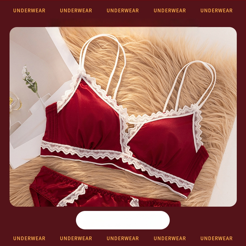 Set de sutiene pentru femei cu cupă 3/4, cupe modelate cu partea superioară subțire, partea inferioară mai groasă, material dantelat din nailon, bretele fixe duble, închidere din spate cu trei rânduri, fără fir, respirabil, confortabil