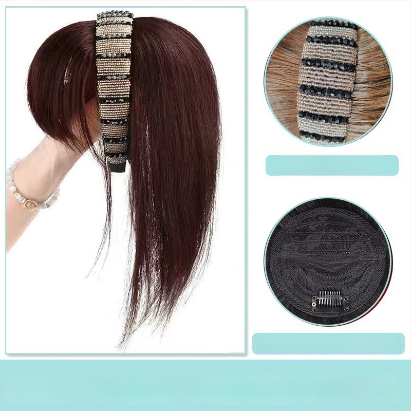 Fejkendővel és frufruval ellátott paróka, egy darabos kialakítás; széles gyémántos kristályos fejkendő; hőálló huzalból készült haj; a frufru egyenes vagy ferde; festhető és göndöríthető