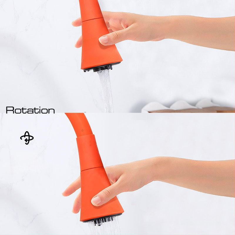 Kuchynský kohút s meďovým telom, keramický diskový ventil, výsuvný prúd, elektroplakovaný povrch, moderný minimalistický štýl