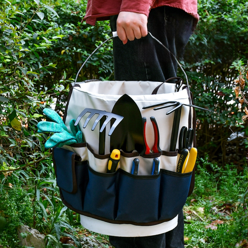 Τσάντα εργαλείων κήπου, συμβατή με κουβά, από Oxford ύφασμα, πολλαπλών στρώσεων αδιάβροχη