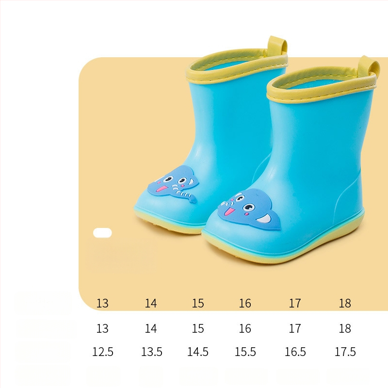 Dječje kišne čizme, serija Crazy Animal City, gornji dio od PVC-a, crtani uzorak, nizak potpetica 1–3 cm