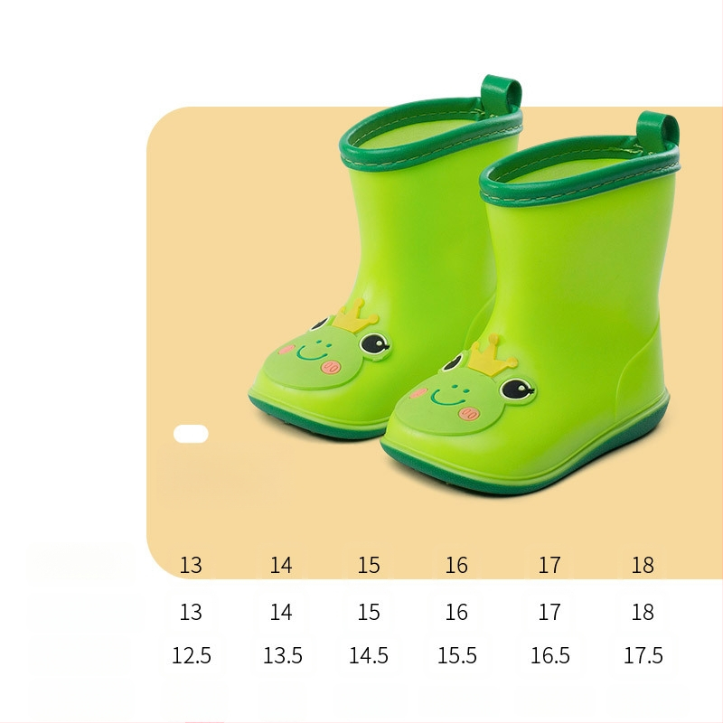 Dječje kišne čizme, serija Crazy Animal City, gornji dio od PVC-a, crtani uzorak, nizak potpetica 1–3 cm
