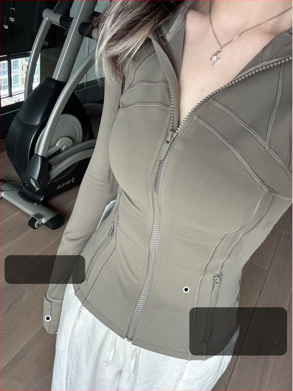 Jachetă de yoga slim-fit, cu mânecă lungă, fermoar, UPF30+ protecție solară