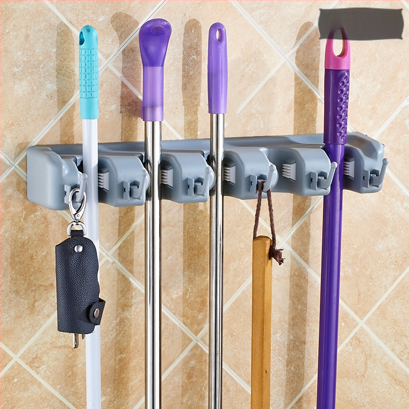 Държач за метла и моп за баня, пластмасова закачалка, клип за моп, стенен държач, модерен стил